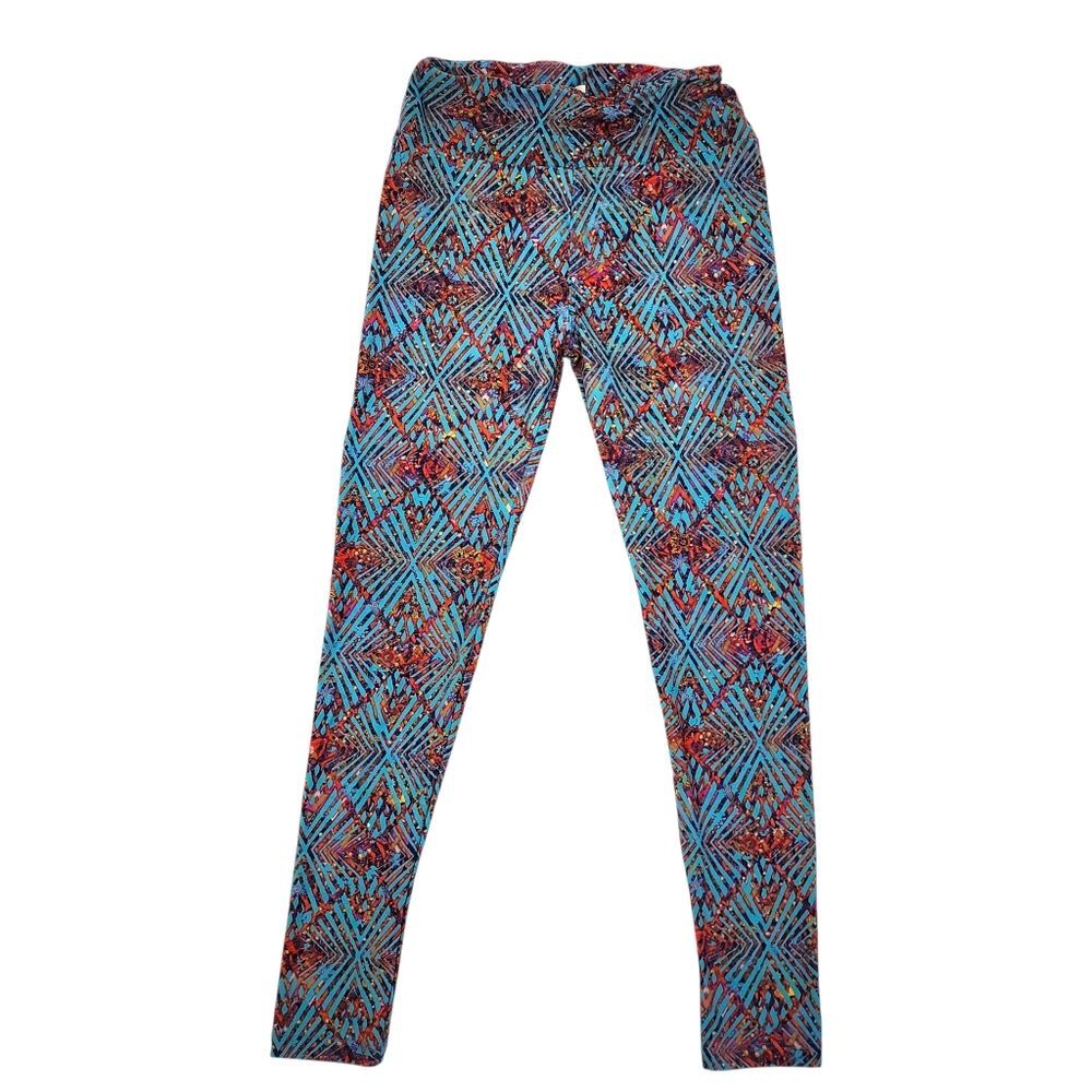 LuLaRoe Women's Leggings Multicolor Geometric Pattern One Size